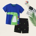 thumbnail image 5 of Teen Boy Clothes Toddler Kids Baby Boys Outfits Sets Summer Cotton Elastic Prints Short Sleeved Casual 6M 12M 18M 24M 3T 4T Shirt and Jogger Shorts Tops+Shorts 2PCS Set, 5 of 7