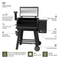 thumbnail image 3 of Oakford 715 Wood Pellet Grill with 715 SQ In Cooking Area, Steel Wire Grates, I-Site View Indicator, Heavy Duty Pellet Smoker Grill with Bluetooth Connectivity - 910-0508, 3 of 12