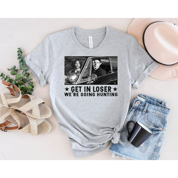 Get In Loser We’re Going Hunting Supernatural Vintage T-Shirt, Supernatural Shirt, Dean Winchester And Sam Winchester Shirt, Fathers Day Tee