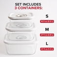 thumbnail image 4 of Chef Preserve Glass Vacuum Seal Containers for Food Storage, Made For Compact Vacuum Sealer, 3pcs set [1x Small, 1x Medium, 1x Large] Works With Hand, 4 of 6