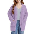thumbnail image 5 of xaweyi Girls Fleece Jackets Winter Coats Warm Cosy Long Sleeve Open Front Plush Casual Outwear School Coats Lightweight Jackets,Sizes 11-12 Years, 5 of 7