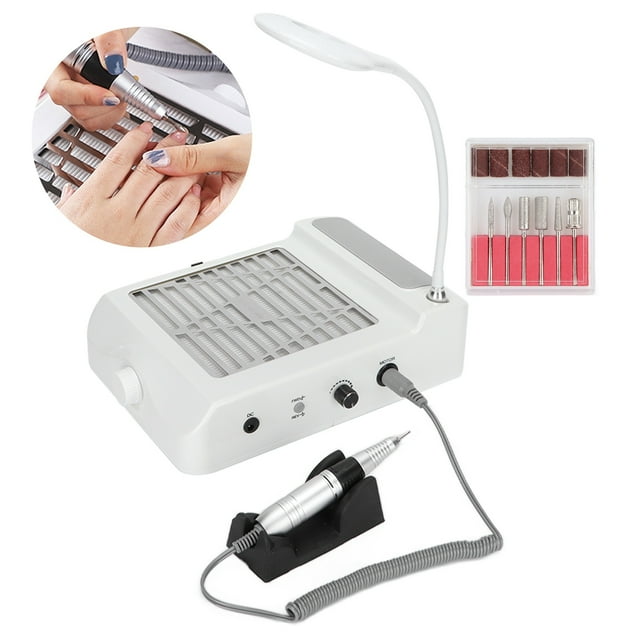 Taladro Eléctrico Para Uñas 4 En 1 Con Aspiradora, Lámpara LED Para Quitaesmalte De Uñas De Gel De Manicura