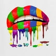 thumbnail image 3 of Wild Bobby, Colorful Painted Lip, Streetwear, Men Graphic Tank Top, White, X-Large, 3 of 5