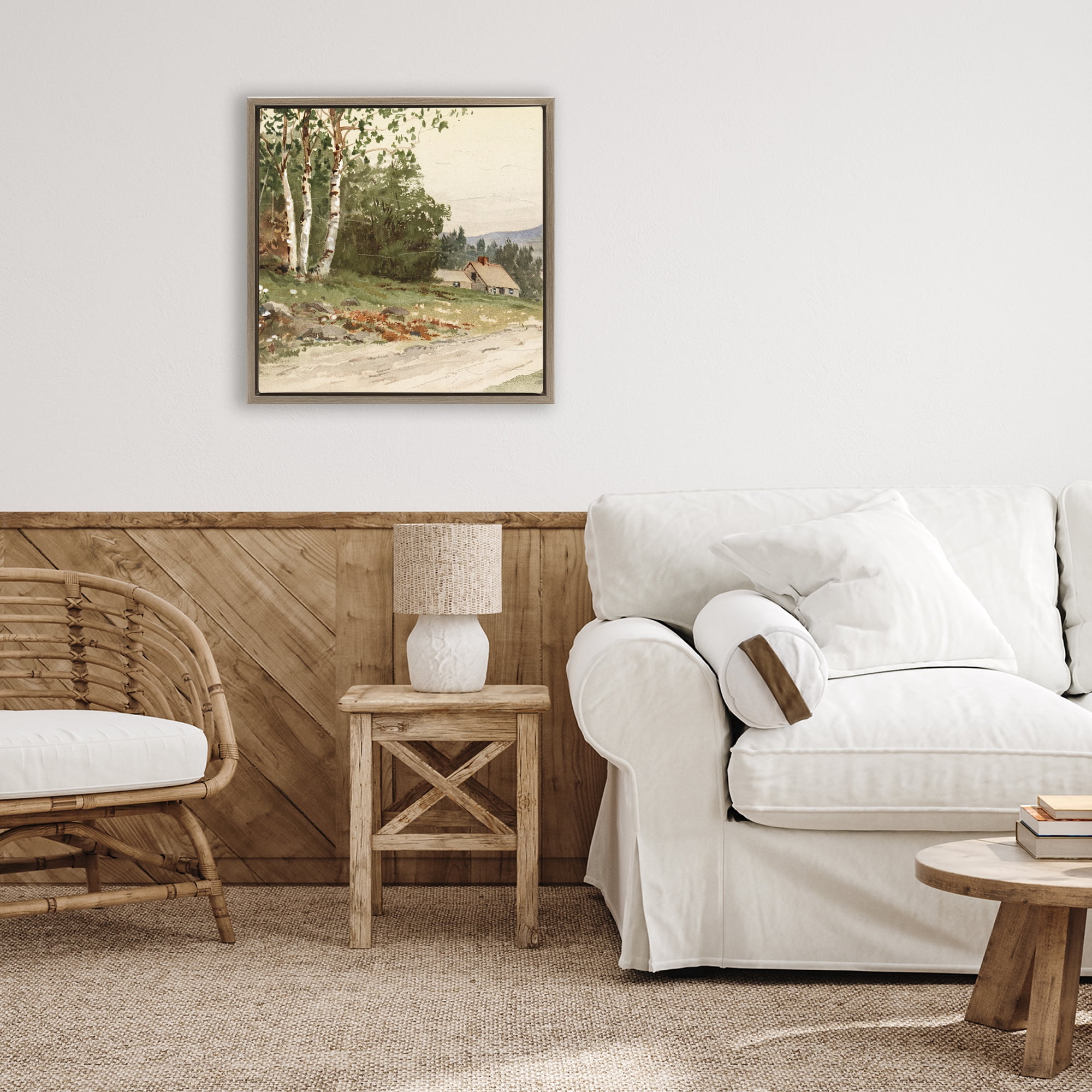 Stupell Industries Farm House Dirt Road Brown Framed Floater Canvas Wall Art, design by Lula Bijoux & co.