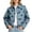 Blue, variant on Tqcoqu Women's Polka Dot Cropped Jacket,Lapel Button Down Casual Short Outerwear With Side Pockets Casual Street Wear