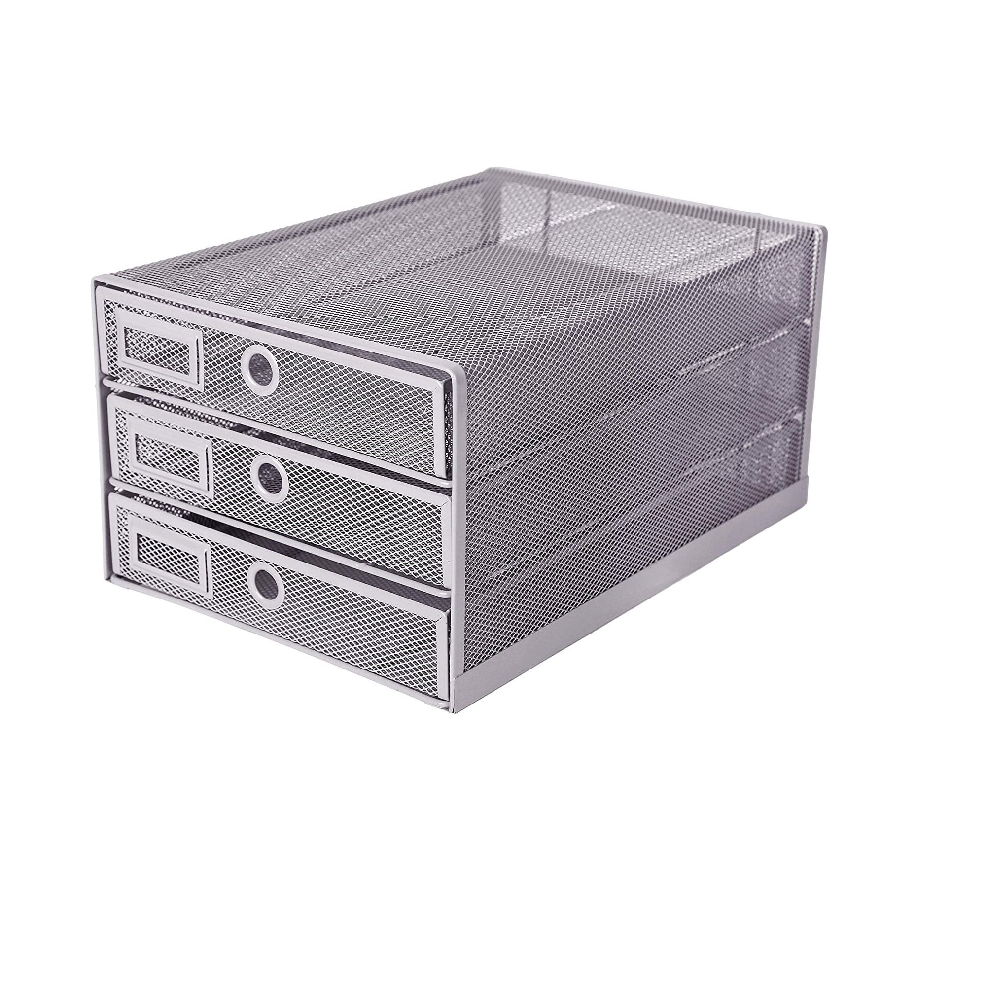 silver desk organizer