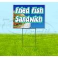 thumbnail image 1 of Fried Fish Sandwich (18" x 24") Yard Sign, Includes Metal Step Stake, 1 of 6