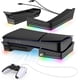 thumbnail image 1 of PS5 Slim Horizontal Stand, RGB Horizontal Stand Compatible with Playstation 5 Slim Disc & Digital, with 14 Light Mode and 4 USB Hubs, 1 of 5