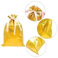 thumbnail image 5 of Bolsas de regalo navideñas con cordón de 42/31 cm, diseño de Papá Noel, grandes, doradas y plateadas, para galletas, dulces, para Navidad, 5 unidades, 5 of 5