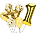 thumbnail image 5 of 7Pcs 1st Birthday Gold Balloon, Birthday Balloon Set For Baby Boy/Girl Premium Latex Party Balloons, Confetti Latex Balloons, Foil Balloons for 1st Birthday Party Decorations (Gold), 5 of 7
