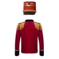thumbnail image 4 of Disfraz de Cascanueces para Halloween para niños y niñas, conjunto de uniforme de la Guardia de Honor Real, tambor, trompeta, chaqueta, abrigo y sombrero de maestro de ceremonias de circo, 4 of 5