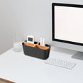 thumbnail image 3 of Organizador de portalápices de escritorio | Caja de almacenamiento de plástico con 4 compartimentos | Blanco | Brocha de maquillaje de escritorio Caddy | Organizador de suministros de oficina |, 3 of 5