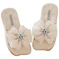 thumbnail image 5 of Girls Summer Flat Slip On Sandals Soft Pillow Slippers Open Toe Non-Slip Sole Beach Pool Vacation Daily Outdoor Footwear Gibobby,11,White, 5 of 8
