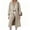 Khaki, variant on Spring Fall Women Plaid Patchwork Long Sleeved Single Breasted Casual Trench Coat