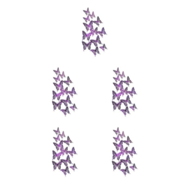 Transemion Glitter And Exquisite Stickers For Amazing Home Decor With Butterflies Various LK12 Purple 5Set