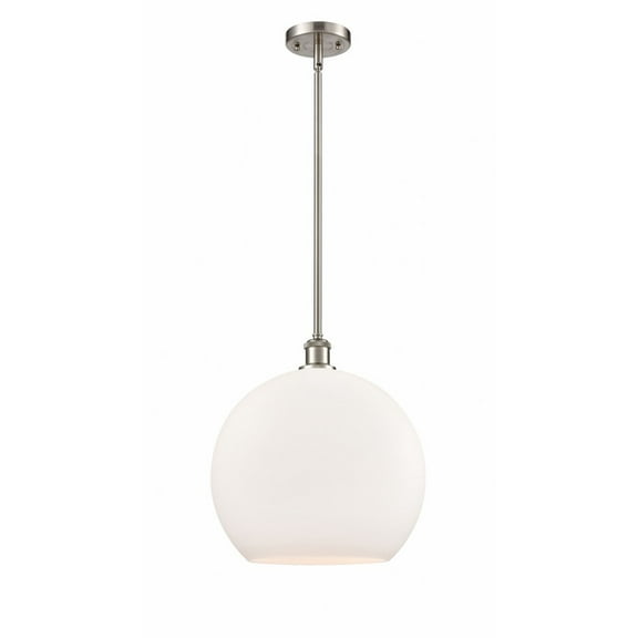 516-1S-SN-G121-14-Innovations Lighting-Athens - 1 Light Pendant In Industrial Style-16.38 Inches Tall and 13.75 Inches Wide-Brushed Satin Nickel