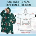 thumbnail image 4 of Oversized Wearable Blanket Hoodie,Dark Green Christmas Tree Pattern Sherpa Blanket Hoodie with Super Pockets,Super Warm Fuzzy Pullover for Women & Men, 4 of 6