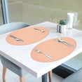 thumbnail image 6 of Leather Oval Bow Placemats, Washable Table Placemats, Pink, 6 of 7
