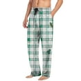 thumbnail image 6 of Mens Pajama Pants Classic Plaid Christmas PJ Bottoms Flannel Cotton Long Pants Straight Fit Lounge Trouser, M Green #G, 6 of 7