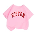 thumbnail image 1 of JAKANYQ T-Shirt Mode pour Filles Tout-Petits, Imprimé Mignon, Col Rond, Manches Courtes, Été, Décontracté, Ample, Rose 4-6 Ans, 1 of 4