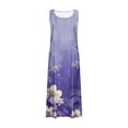 thumbnail image 4 of Birdeem Robe d'Été Aguichant pour Femmes Robe Longue Imprimée Sans Manches et en Lin Col Rond Robe d'Été Longue pour Femmes, 4 of 4