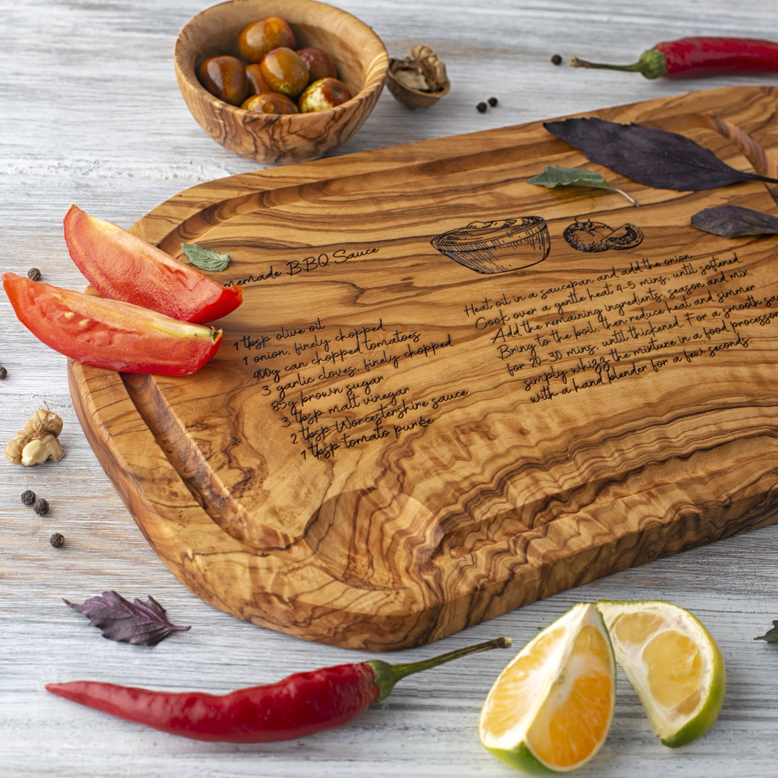 Custom Engraved Cutting Board  Personalized Cooking Gifts - Forest Decor