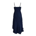 thumbnail image 6 of Iyufng Womens Solid Color Ruffled Spaghetti Straps Dresses Sleeveless Fitted Pleated Casual Dress, 6 of 6