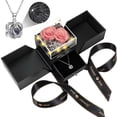 thumbnail image 1 of Collar Lebana con diseño de rosa en doble conserva y collar con la inscripción «I Love You», 1 of 7