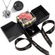 thumbnail image 1 of Collar Lebana con diseño de rosa en doble conserva y collar con la inscripción «I Love You», 1 of 7