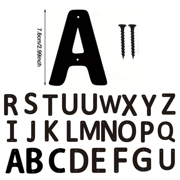 1X Letter Clearance! Black Modern Address Number Outdoor Mailbox Number Metal House Number and Letter for House Apartment Garage Decorative Sign (3" A)