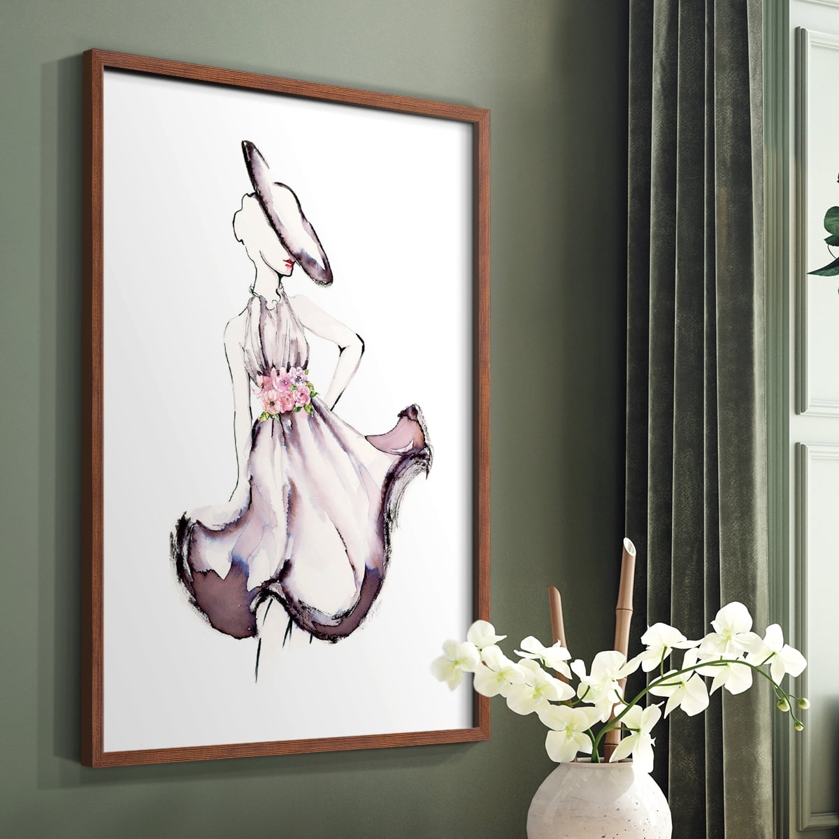 Strike A Pose II in Paper Solid Wood 11 x 14 Framed Print