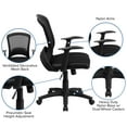 thumbnail image 6 of Emma + Oliver Mid-Back Designer Black Mesh Swivel Task Office Chair with Arms, 6 of 13