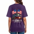 thumbnail image 4 of CAICJ98 Women's 250Th America Anniversary Casual Printed Crew Neck T-Shirt Faith Freedom 250 Years Women Tshirt (Purple,XXXL), 4 of 7