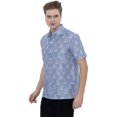 thumbnail image 4 of LA LEELA Men's Hawaiian Shirt Fashion Button Down Short Sleeves Holidays Aloha Party Casual Tops Summer Beaches Shirts for Men S Grey Boat, 4 of 6