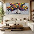 thumbnail image 6 of Large Colorful Tree of Life Canvas Wall Art, Abstract Tree Decor Painting Canvas Print for Living Room, Bedroom, Office Decorations, Gifts for Men, 6 of 7