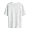 thumbnail image 5 of MIXUE Mens T-Shirts Solid Color Round Neck Short Sleeve Jacquard Soft Comfortable Breathable Casual Loose Trendy Business Sports Pullover Tops Tshirts Holiday Wear,White,XXXL, 5 of 9