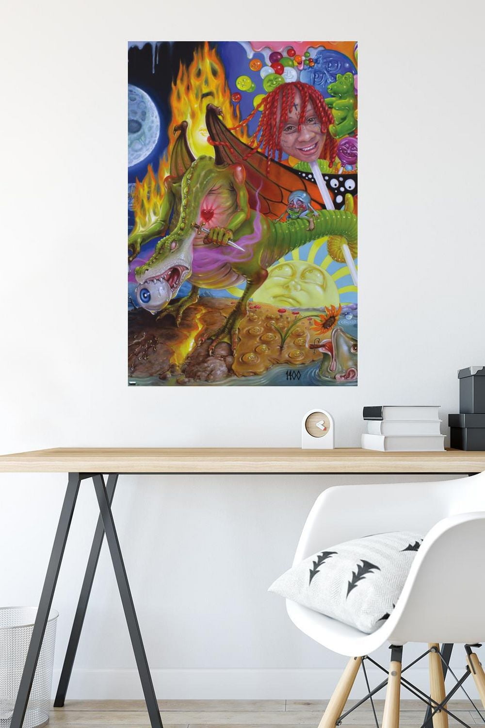 Trippie Redd - Trip at Knight Album Cover Wall Poster with Magnetic Frame, 22.375" x 34"