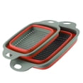 thumbnail image 4 of 2pcs Practical Drain Basket Foldable Telescopic Basket Fruit and Vegetable Basket Multi-purpose Storage Basket for Home Kitchen (Red), 4 of 8
