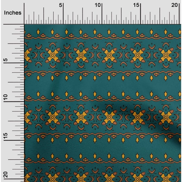oneOone Cotton Silk Fabric Floral Block Print Fabric BTY 42 Inch Wide