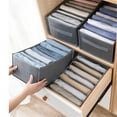 thumbnail image 7 of Wardrobe Clothes Organizer Closet Organizers and Storage 7/9 Grids Divider Drawer Organizers Washable Compartment Storage Bins for Jeans T-shirt Pants Legging, Gray, 3Pack, 7 of 7