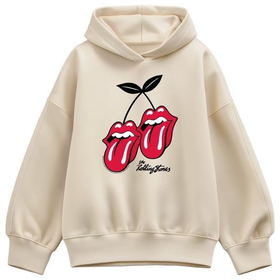 Rolling Stones - RS Cherry Logo Oversized Fleece Hoodie Sweatshirt