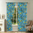 Football and Star Brightblue Pattern Sheer Curtains, Sheer Curtain ...
