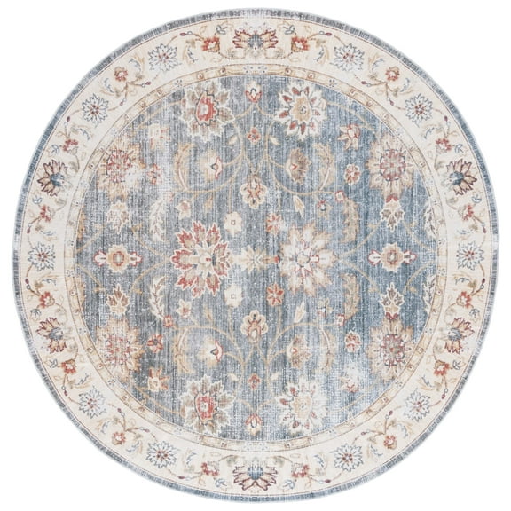 SAFAVIEH Arizona Vana Floral Machine Washable Area Rug, Green/Beige, 5' x 8' Oval