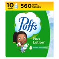 thumbnail image 1 of Loción Facial Tissue Puffs Plus, 10 cubos, 56 pañuelos por caja, 1 of 7