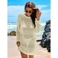 thumbnail image 3 of Women Swimsuit Crochet Swim Cover Up Summer Bathing Suit Swimwear Mesh Knit Beach Dress Vacation Outfits ﻿, 3 of 7