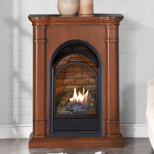 Duluth Dual Fuel Ventless Gas Fireplace With Mantel 15,000 BTU