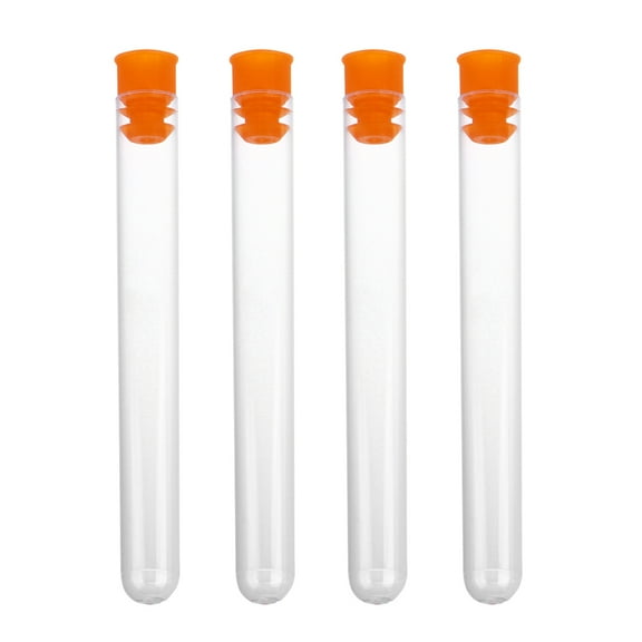 HEMOTON 50Pcs Transparent Plastic Test Tubes with Screw Caps for Liquid Storage and Travel 5.5in