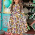 thumbnail image 2 of DISNIMO Hippie Dress Girls Flower Dresses for Kids 3-4 for School Girl Dress Kids Long Sleeve Collared Dress for Girls Button Down Midi Dress Girls Skater Dress Kid Sundress Girls Clothes, 2 of 7