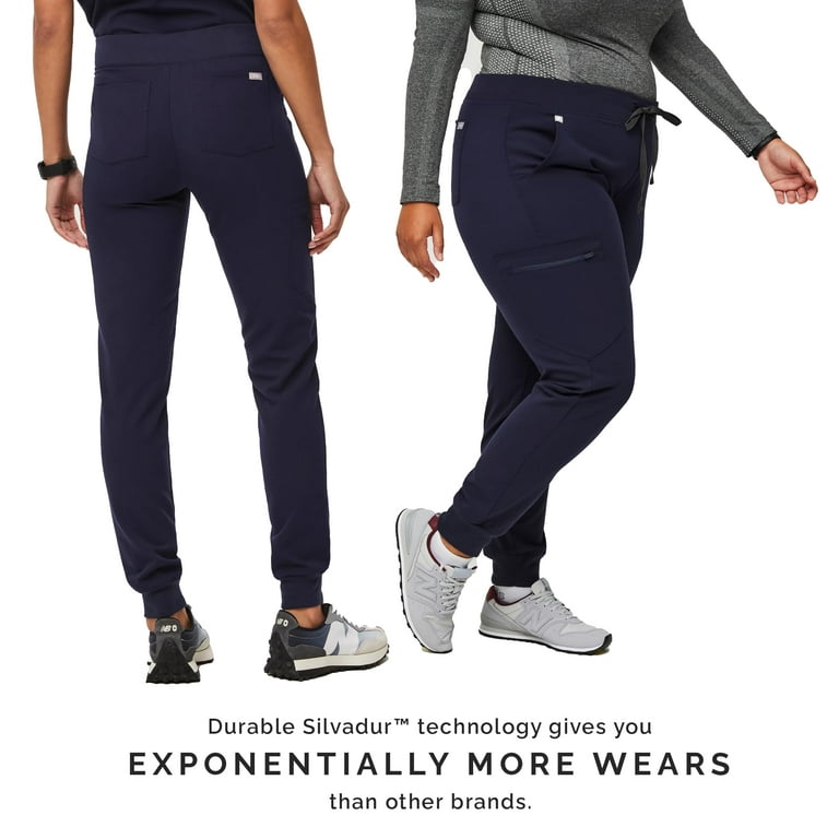 FIGS Zamora Jogger Style Scrub Pants for Women - Navy, Medium Petite