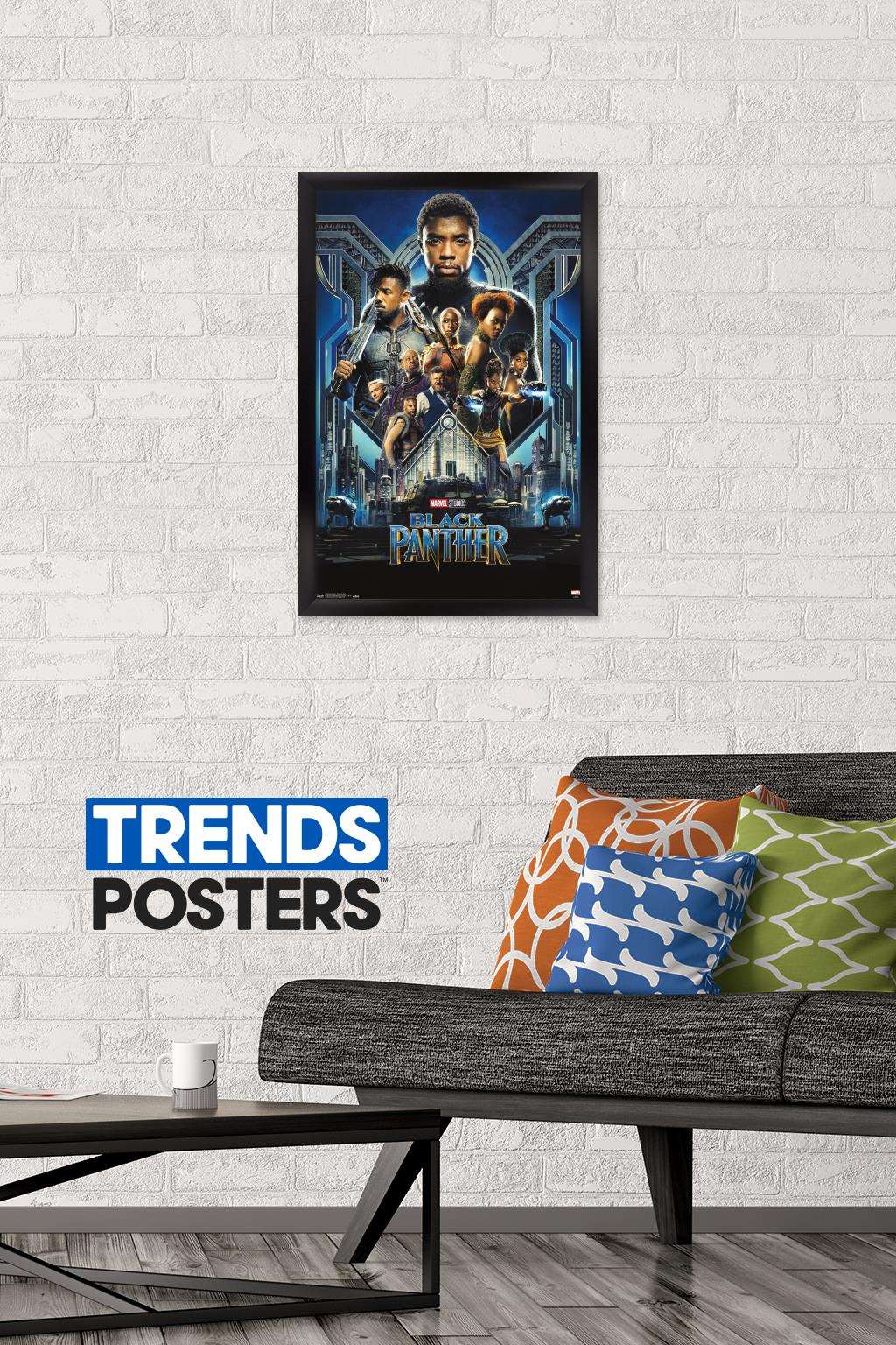 Marvel Cinematic Universe - Black Panther - Group One Sheet Wall Poster, 14.725" x 22.375", Framed